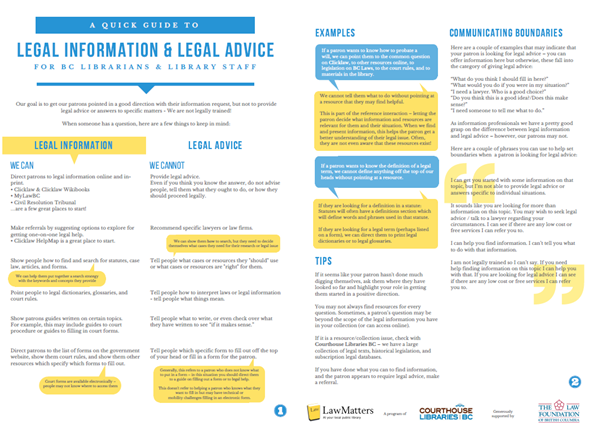 Legal info v legal advice