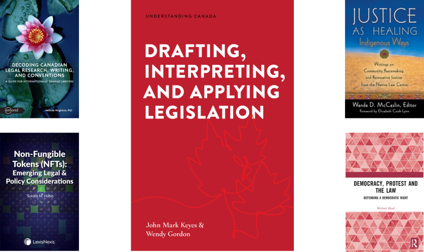 Decoding Canadian legal research, writing, and conventions & Non-fungible tokens (NFT's) & Drafting, interpreting, and applying legislation & Justice as healing & Democracy, protest and the law